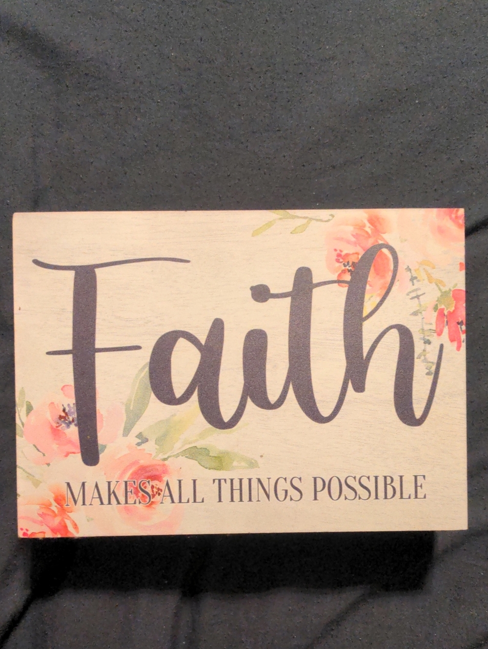 Faith Floral Wall Sign - Neutral Background